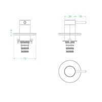 Afbouwdeel IVY Bond 2-Weg Stop-Omstel Zwart Chroom PVD