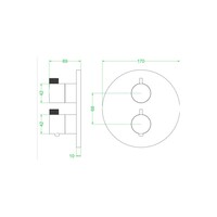 Afbouwdeel IVY Tribe Inbouwthermostaat 2-weg Met Rond Rozet Geborsteld RVS316 Mat Koper PVD