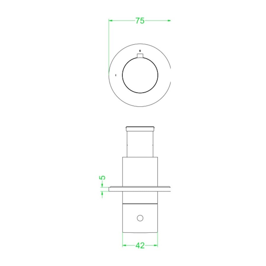 Afbouwdeel IVY Concord Doorstroom inbouwstopkraan Symmetry Met Rond Rozet Geborsteld RVS316