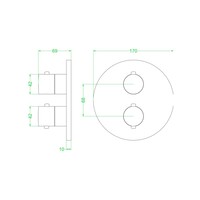 Afbouwdeel IVY Bond Inbouwthermostaat 1 Stopkraan Met Rond Rozet Chroom