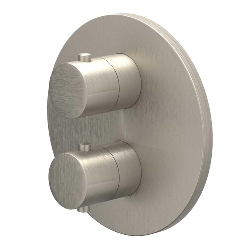 Afbouwdeel IVY Bond Inbouwthermostaat 1 Stopkraan Met Rond Rozet Geborsteld Nickel PVD 