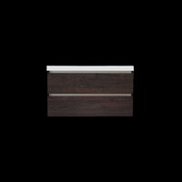 Onderkast Sanilux Trendline Met Greeplijst Aluminium 120x47x52 Cm Brown Oak