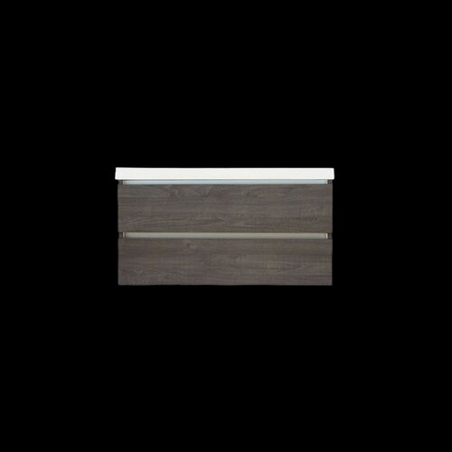 Onderkast Sanilux Trendline Met Greeplijst Aluminium 120x47x52 Cm Silver Oak 