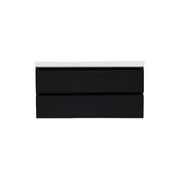 Onderkast Sanilux Trendline Met Greeplijst Mat Zwart 120x47x52 Cm Black Oak