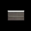 Sanilux Onderkast Trendline Met Greeplijst Aluminium 100x47x52 Cm Silver Oak