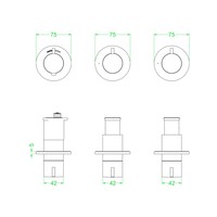 Afbouwdeel IVY Tribe Inbouwthermostaat 2 Stopkranen Symmetry Met Ronde Rozetten Geborsteld RVS316