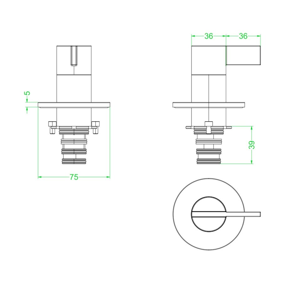 Afbouwdeel IVY Pact 2-Weg Stop-Omstel Chroom