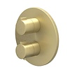 Afbouwdeel IVY Pact Inbouwthermostaat Symmetry 2-Weg Stop-Omstel Met Rond Rozet Geborsteld Mat Goud PVD