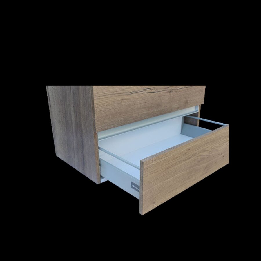 Onderkast Sanilux Trendline Met Greeplijst Aluminium 80x47x52 Cm Tabak Oak