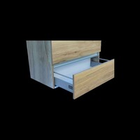 Onderkast Sanilux Trendline Met Greeplijst Aluminium 60x47x52 Cm Naturel Oak