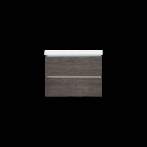 Onderkast Sanilux Trendline Met Greeplijst Aluminium 60x47x52 Cm Silver Oak 