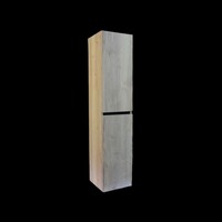 Kolomkast Sanilux Trendline Met Greeplijst Mat Zwart 160x35x35 Cm Naturel Oak