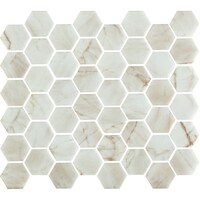 Mozaïek Valencia 27.8x32.5 cm Recycled Glas Bianco Marble Print (Prijs per M2)