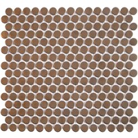 Mozaïek Venice Pennyround 31.5x29.4 cm Geglazuurd Porselein, Rond Brons Metallic (Prijs Per stuk)