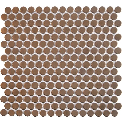 Mozaïek Venice Pennyround 31.5x29.4 cm Geglazuurd Porselein, Rond Brons Metallic (Prijs Per stuk) 