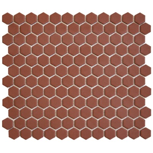 Mozaiek Tegel Hexagon 26x30 cm Mat Terra Cotta (Prijs per 0.78 M2) 
