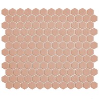 Mozaiek Tegel Hexagon 26x30 cm Mat Royal Peach (Prijs per 0,78 M2)
