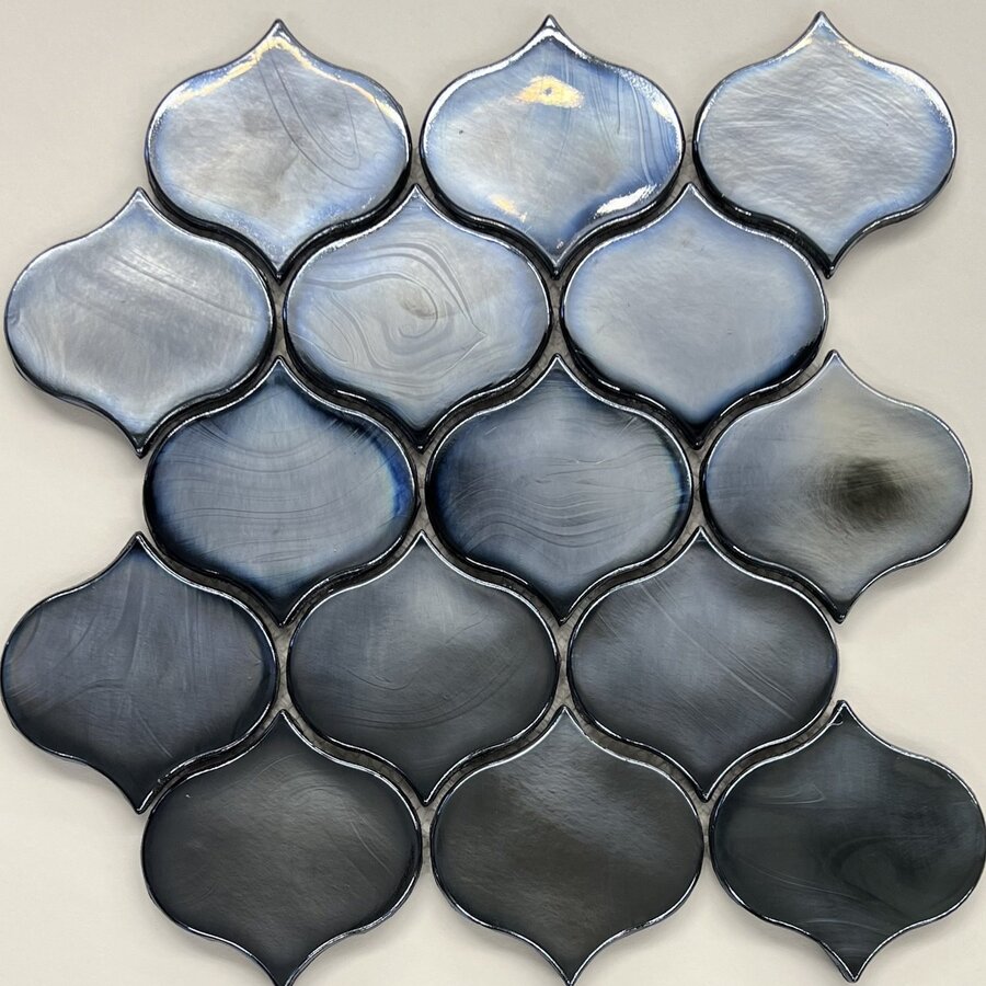 Mozaïek Valkery Arabesque 26,4 x 28,3 cm Glas Blue (Prijs Per Vel)