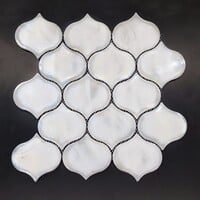 Mozaïek Valkery Arabesque 26,4 x 28,3 cm Glas White (Prijs Per Vel)