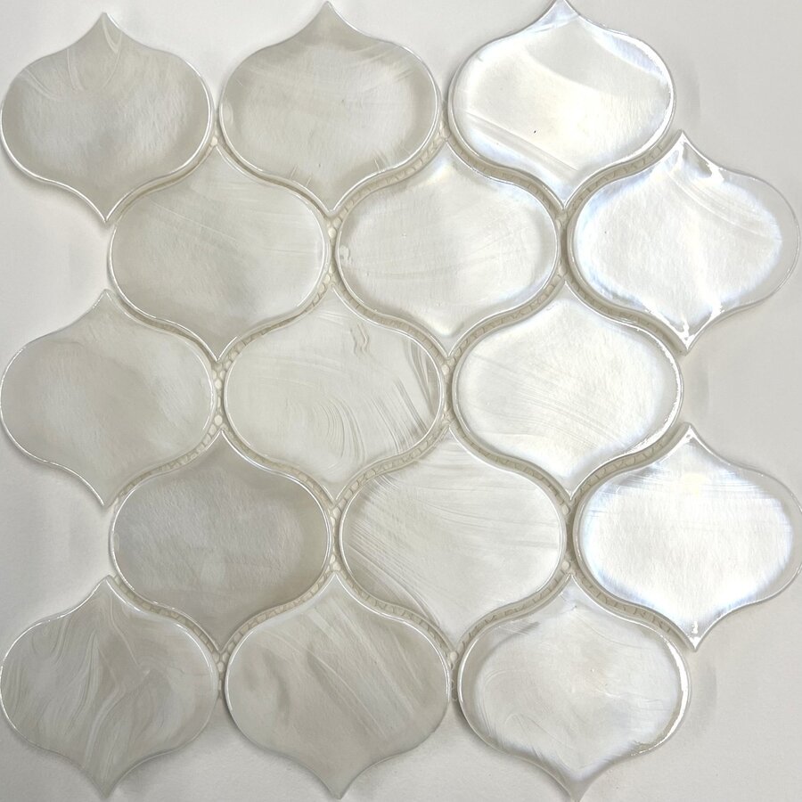 Mozaïek Valkery Arabesque 26,4 x 28,3 cm Glas White (Prijs Per Vel)