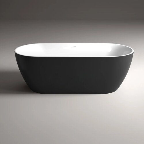 Vrijstaand Bad Sanilux Moon 180 cm Zwart Wit 