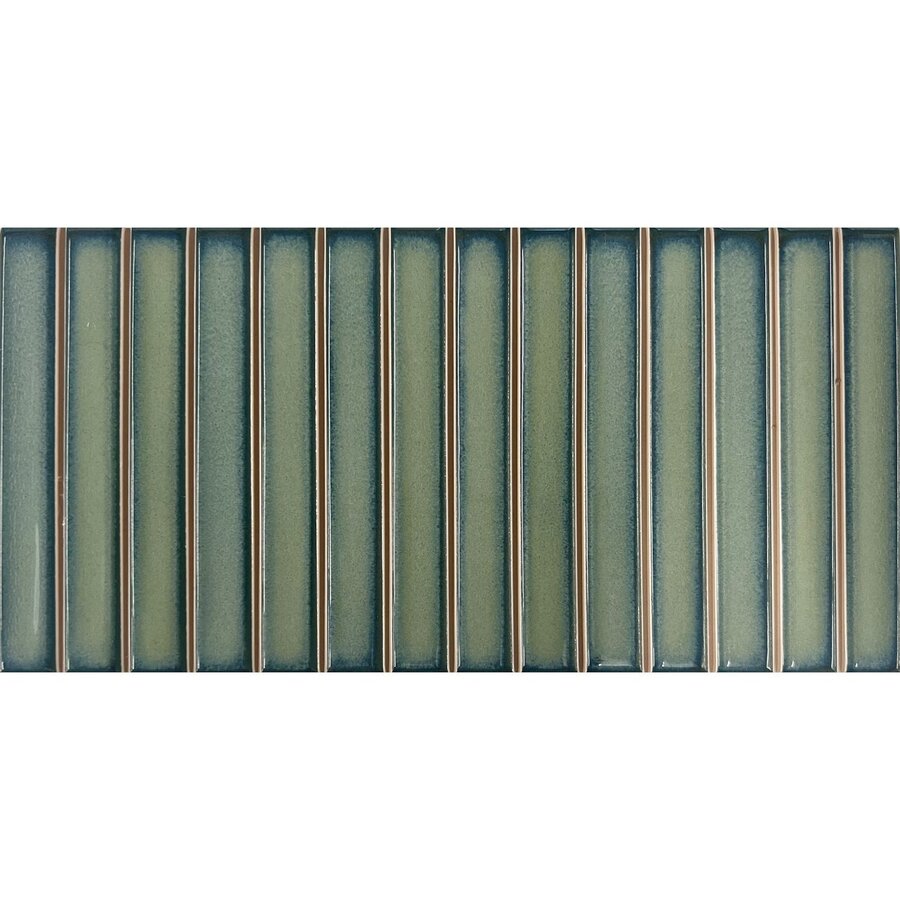 Mozaïek Stardos Bars 12.5x25 cm Glossy Green (Prijs per M2)