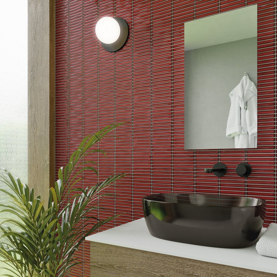 Mozaïek Stardos Bars 12.5x25 cm Glossy Red (Prijs per M2)