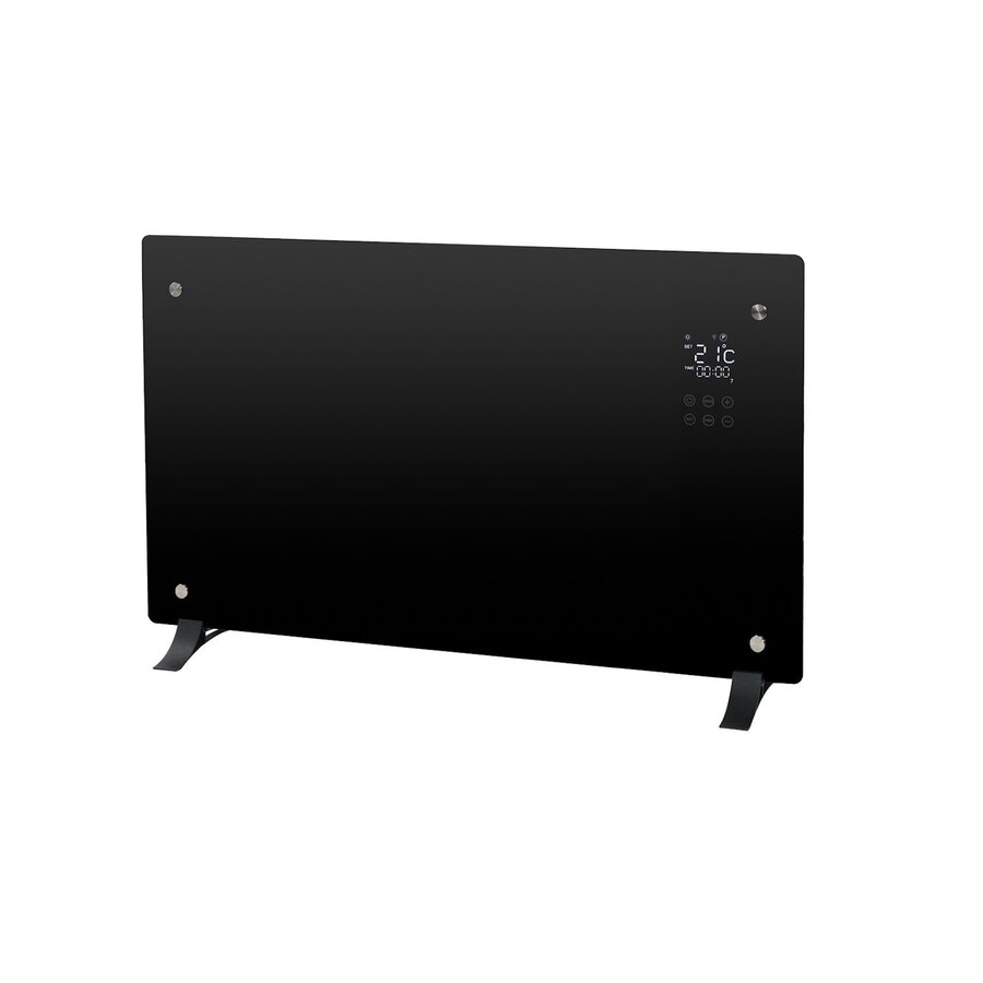 Convector Verwarming Eurom Alutherm Verre 1500W Voor in de Badkamer met Wi-Fi en Glazen Behuizing Zwart