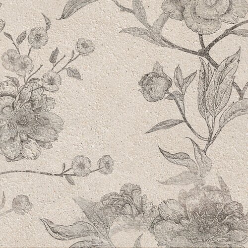 Wandtegel Cifre Ceramica Borneo 30x75 cm Betonlook Mat Beige Met Bloemen (Prijs per M2) 