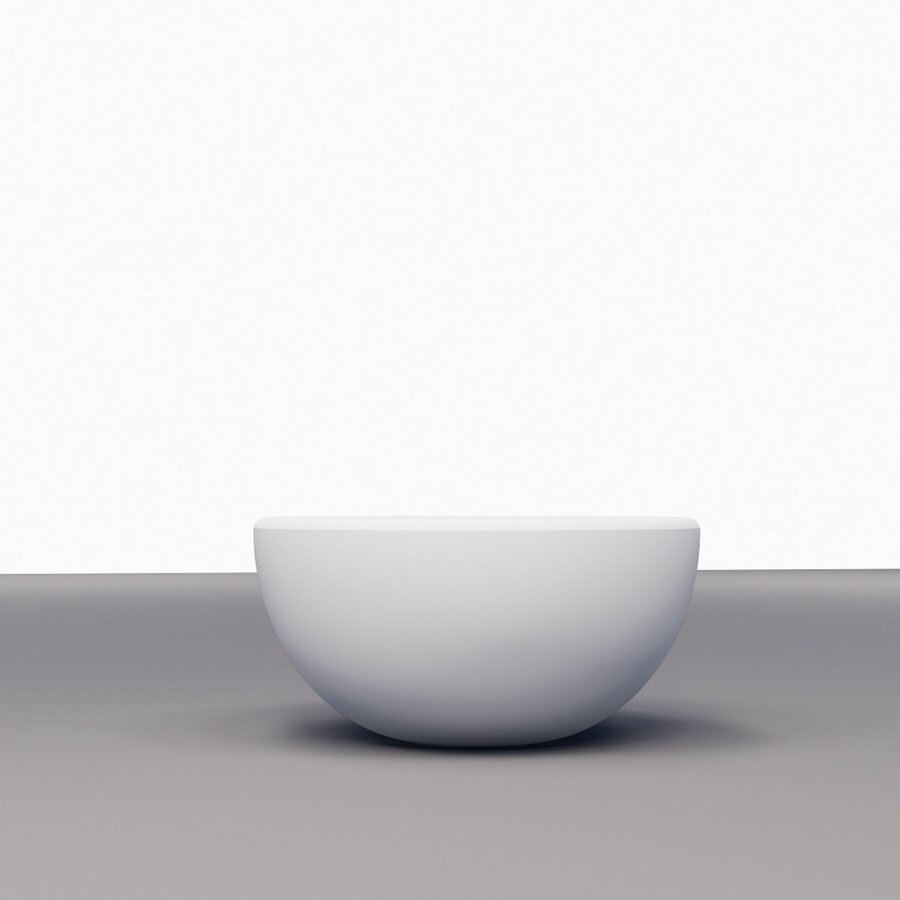 Waskom BWS Nox Mini 20 cm Solid Marmo Glans Wit