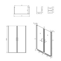 Nisdeur Lacus Giglio Evo Matt 2 Deuren 75x200 Cm Kristalglas Chroom