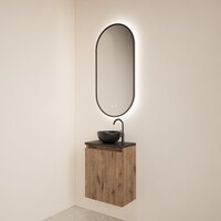 Fonteinmeubel BWS Meadow 40x50 cm Wellington Oak Incl. Topplaat Mat Zwart