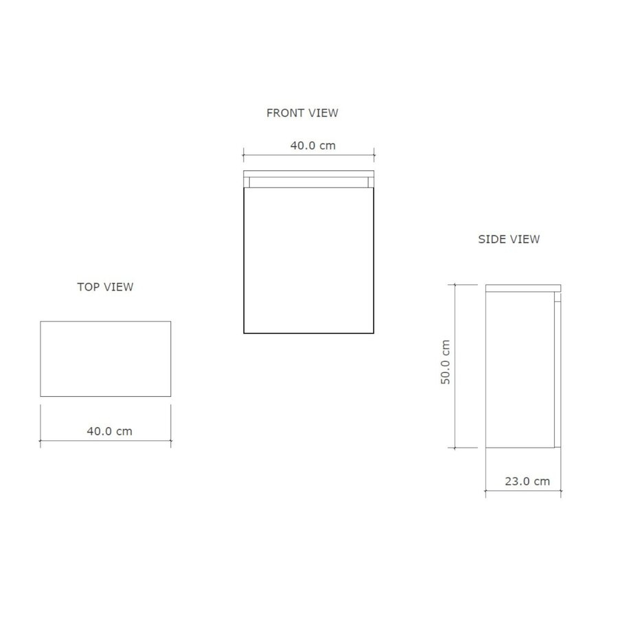 Fonteinmeubel BWS Meadow 40x50 cm Olijf Groen Incl. Topplaat Mat Wit