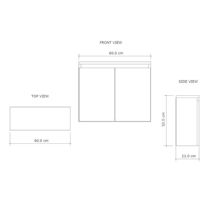 Fonteinmeubel BWS Meadow 60x50 cm Castle Eiken Incl. Topplaat Mat Wit