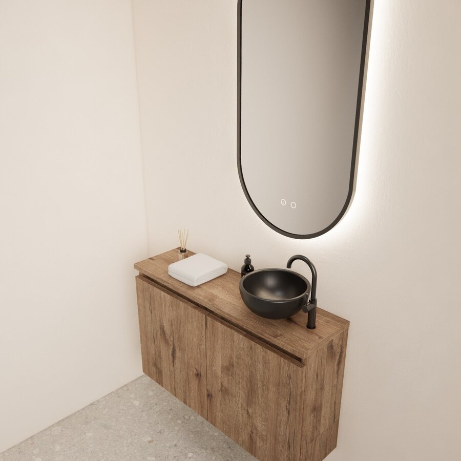 Fonteinmeubel BWS Meadow 80x50 cm Wellington Oak Incl. Topplaat