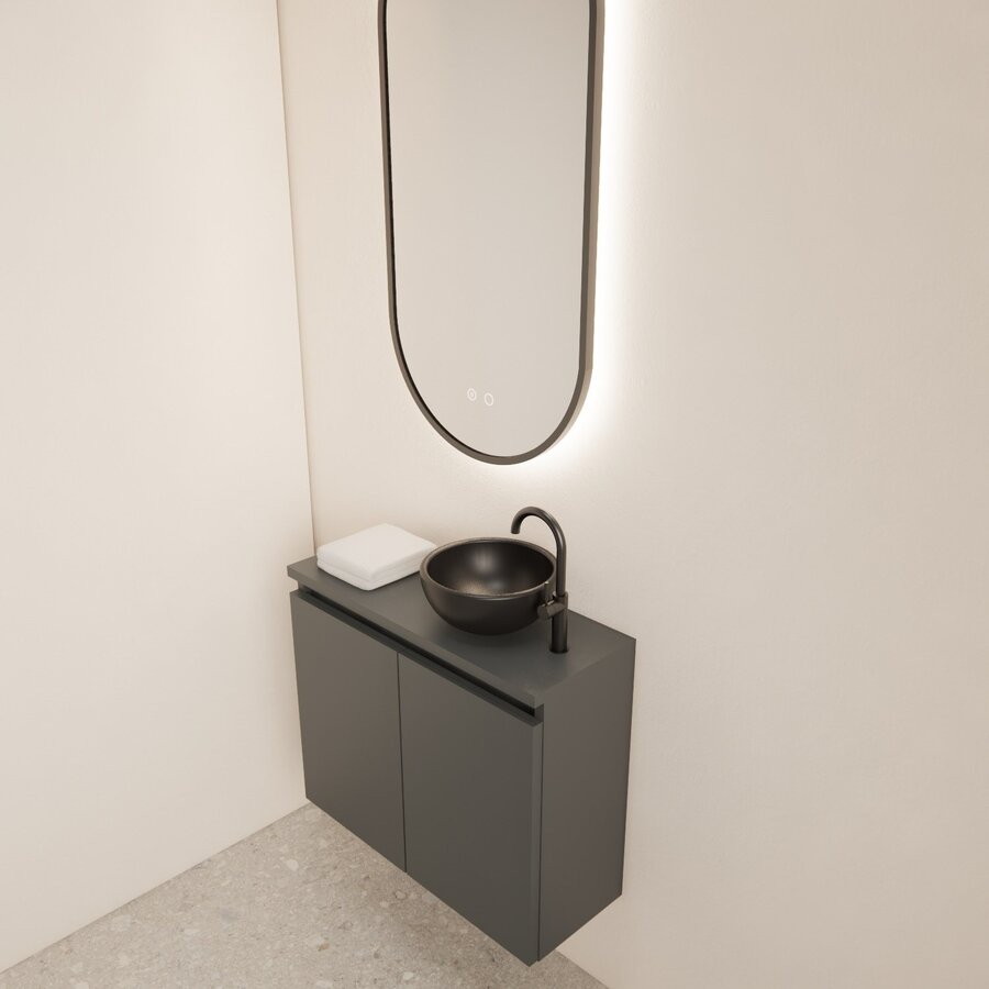 Fonteinmeubel BWS Meadow 60x50 cm Graphite Grijs Incl. Topplaat