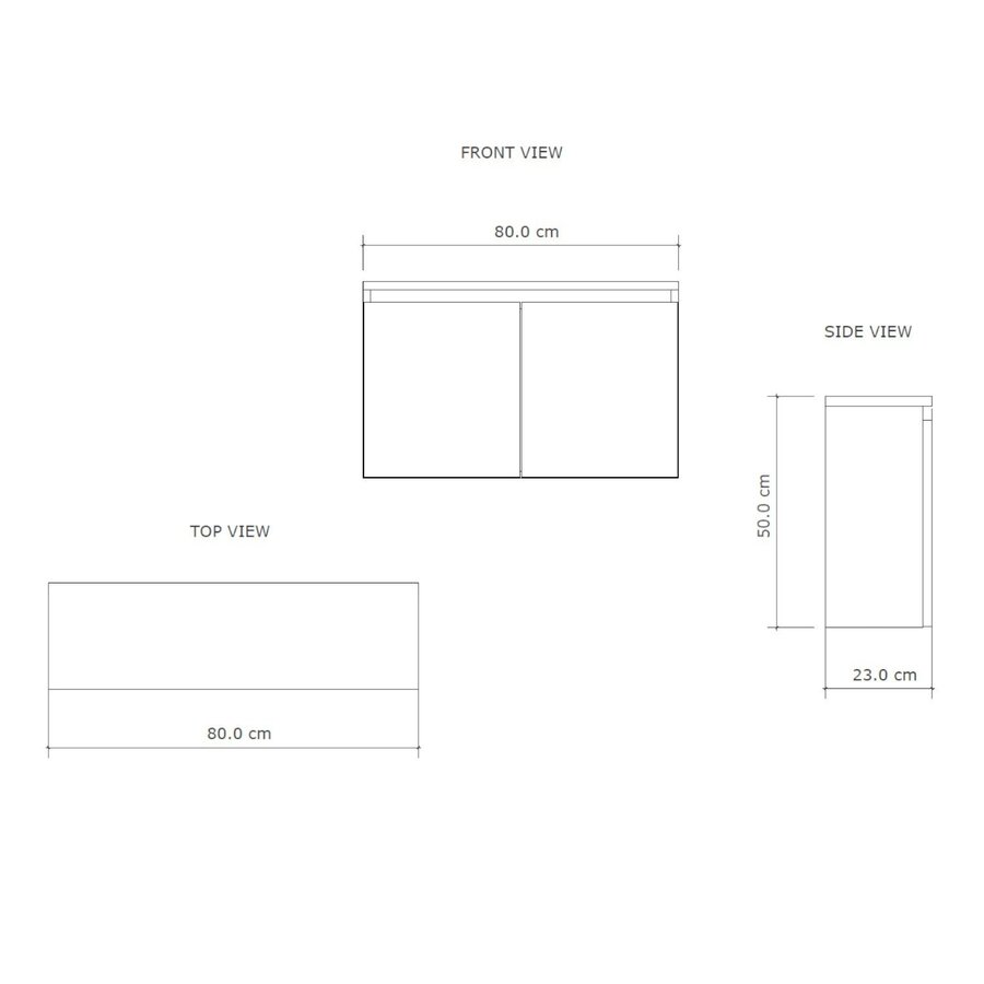 Fonteinmeubel BWS Meadow 80x50 cm Latte Incl. Topplaat