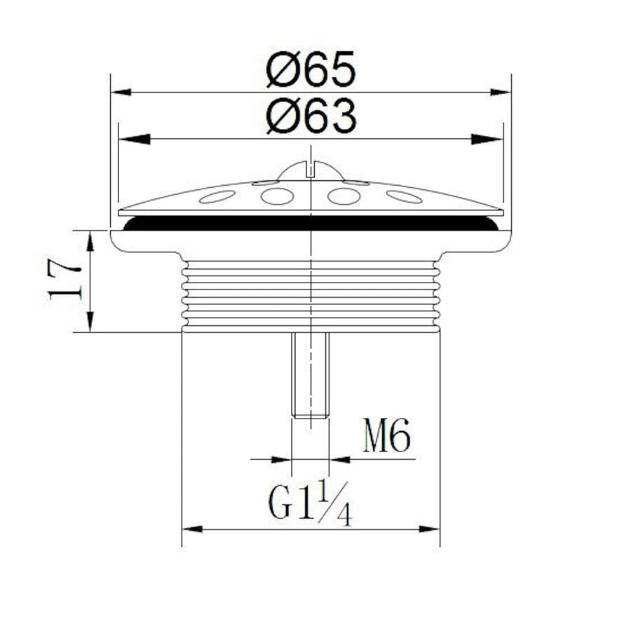 Afvoerplug BWS Luks 5/4 Mat Zwart
