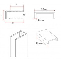 Profielset Met Stabilisatiestang Wiesbaden Slim 120cm Gunmetal