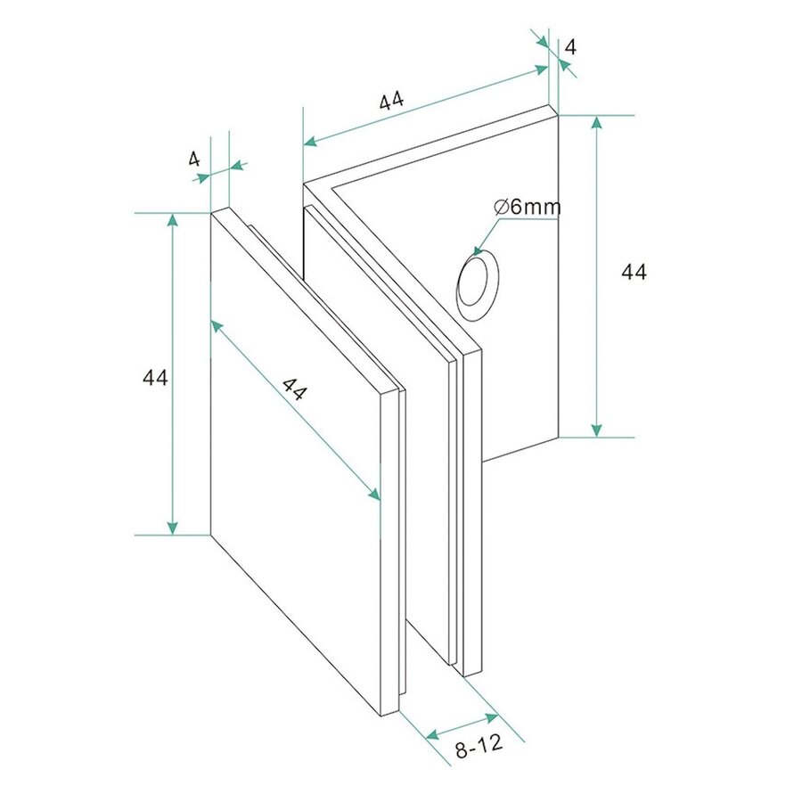 Glaskoppeling Set BWS Phan tbv profielloze Inloopdouche Geborsteld Brons Koper