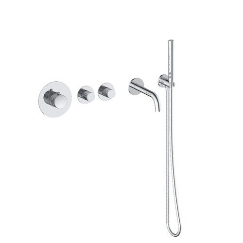 Badset Inbouw Deluxe Sanilux Giles Met Box Thermostaat Geribbelde Knop Chroom 