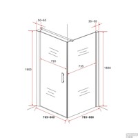 Douchecabine BWS 80x80cm | 6mm Helder Glas met Nanocoating Zwart