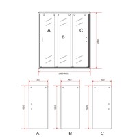 Nisdeur 3-Delig Schuifdeur BWS Aloni 90x200 cm 8 mm NANO Coating