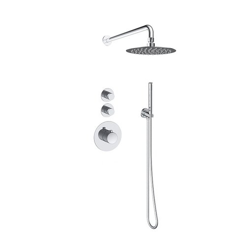 Doucheset Inbouw Deluxe Sanilux Giles Met Box Thermostaat Douchekop 25 cm Rond Chroom 