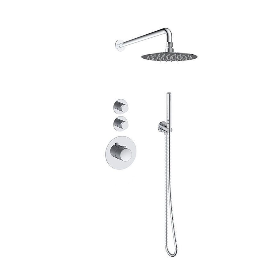 Doucheset Inbouw Deluxe Sanilux Giles Met Box Thermostaat Douchekop 25 cm Rond Chroom