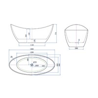 Vrijstaand Bad Luca Sanitair Primo Acryl 180x80x77 cm Incl. Afvoerset Mat Wit