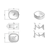 Waskom Luca Sanitair Tate 40x35x12,5 cm Mineral Stone Glans Wit