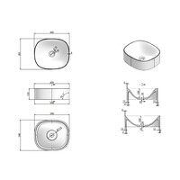 Waskom Luca Sanitair Tate 40x35x12,5 cm Solid Surface Mat Wit