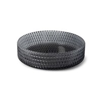 Waskom Luca Sanitair Vetro Rond 39,5x39,5x11 Transparant Glas Incl. Wastafelhouder Smoke