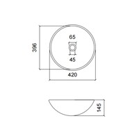 Waskom Luca Sanitair Vetro Rond 42x42x14,5 Gehard Glas Incl. Wastafelhouder Copper